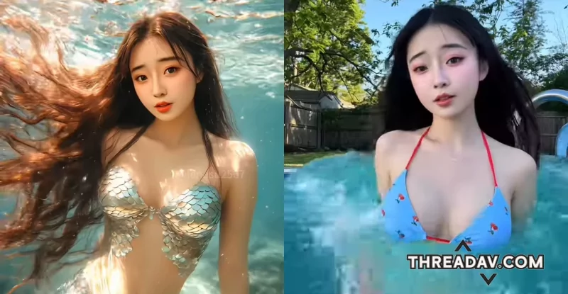水下奇觀：比基尼美女「玲奈Lena」爆乳潛水，如夢似幻的美人魚變身！