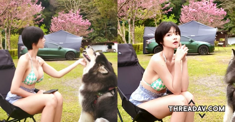 鹿林道性感女孩「A栗」露營穿比基尼，逗愛犬畫面超療癒！ | 網路美女最新熱門