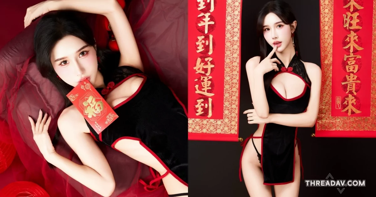 「夢夢」旗袍風采：氣質女神展露白嫩美體，美乳翹臀一覽無遺！