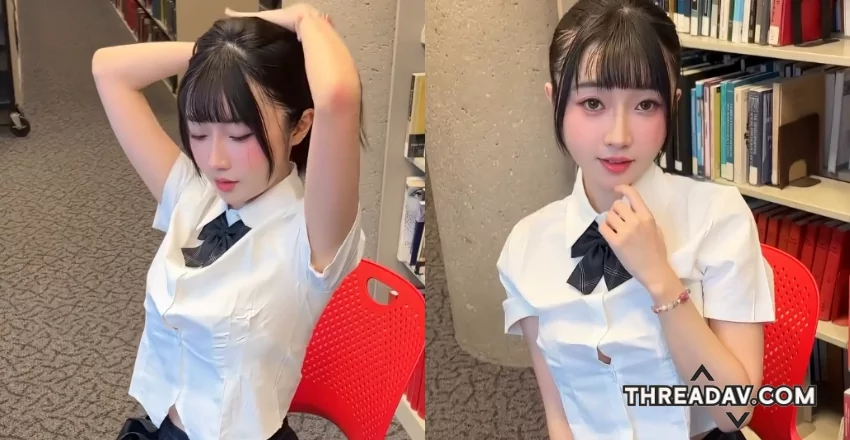 圖書館驚見超萌制服學妹！綁馬尾讓人心動不已 - 迷人畫面必看