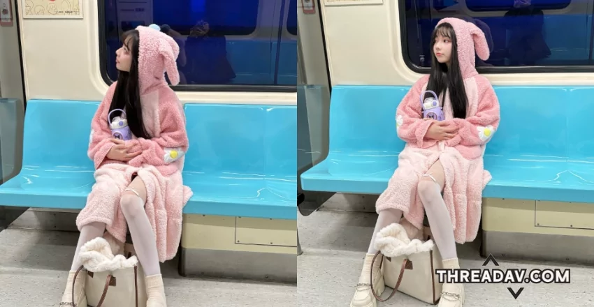 台北捷運驚見超萌兔子！揭開絨毛外套下的性感驚喜
