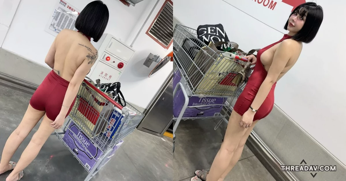 台中Costco現「半裸短髮美女」驚人一幕！側乳全露，正面更驚呆眾人！