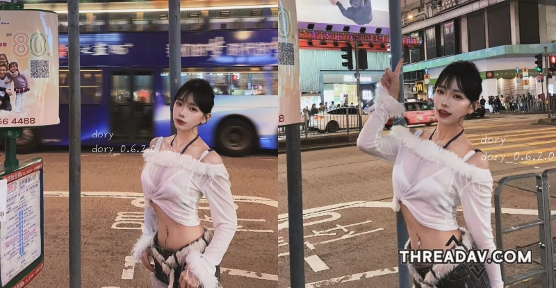 【獨家】驚見台灣美女「Dory」在香港彌敦道！超細美腰大放異彩