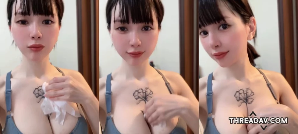 混血洋娃娃運動完乳溝中間濕成一片　只好伸手進去擦乾 - 網路美女