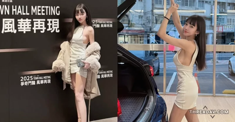 換車必看！業務「小八」網美穿白洋裝秀「渾圓側乳」，魅力無法擋！ - 網路正妹