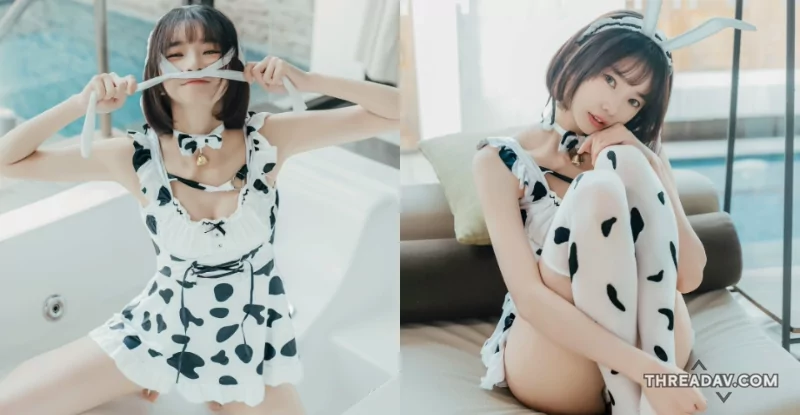 「優寶」卡哇伊乳牛淘氣賣萌！「性感絲襪」吸引粉絲青睞 - 網路美女