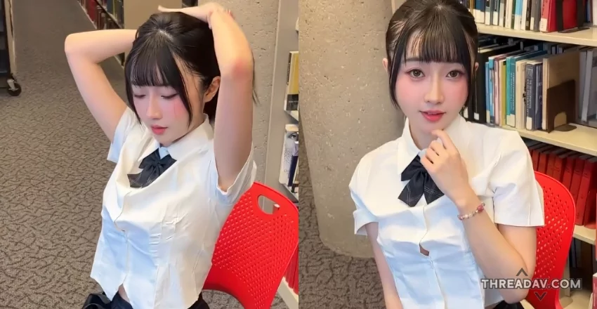 圖書館驚見超萌制服學妹：綁馬尾造型讓人心動不已！