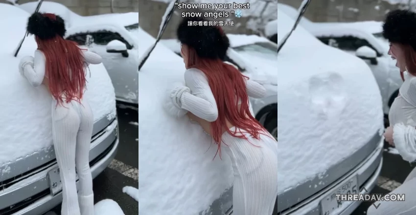 韶瑄雪地挑戰！極致誘惑，巨乳小精靈Bebe驚艷雪天使造型