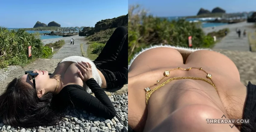 叫你模仿不是要你超越！重機女神躺地高聳雙峰讓三仙台變四座山 - 網路美女