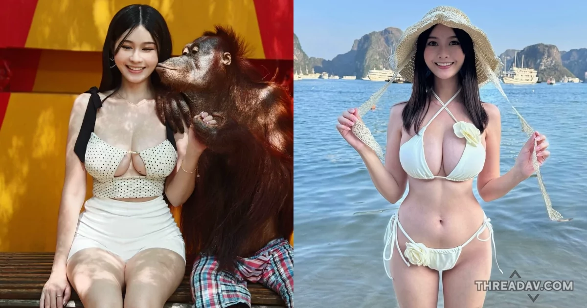 正妹護理師Judy在泰國驚遇紅毛猩猩熱情擁抱，網友瘋傳熱議！