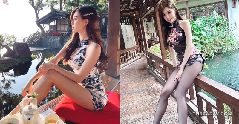 網紅薇薇兒緊身旗袍秀美腿，極品美腿足控必看！