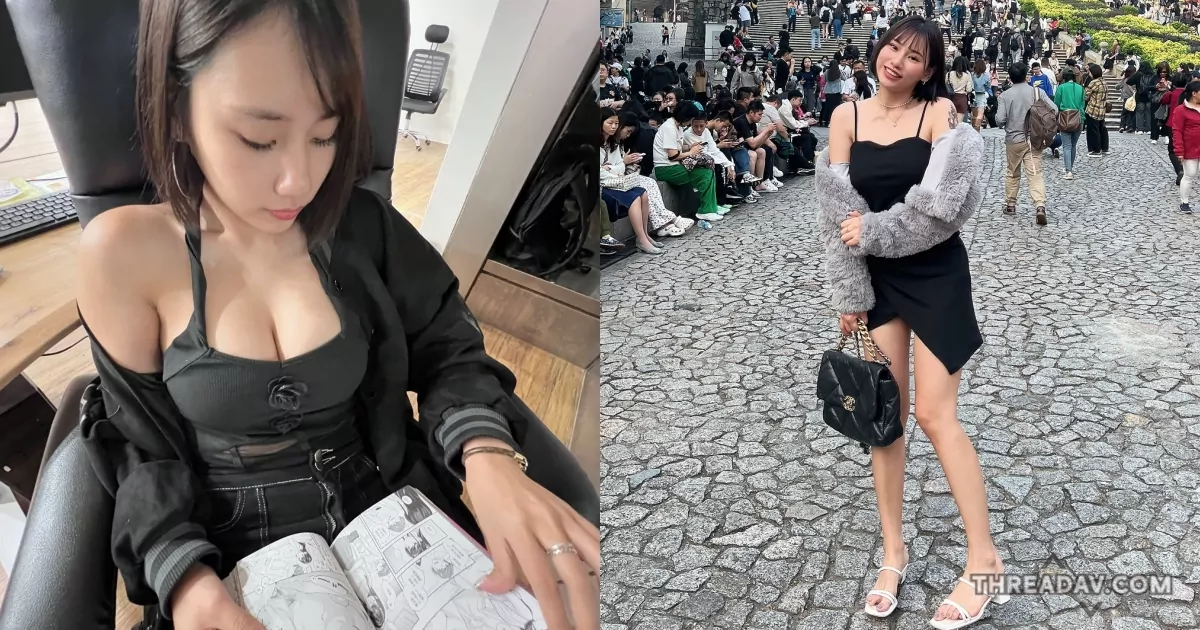 辦公室驚豔！爆乳OL「愛妃教母aifei」偷看色漫，同事目不轉睛 - 網路美女風采