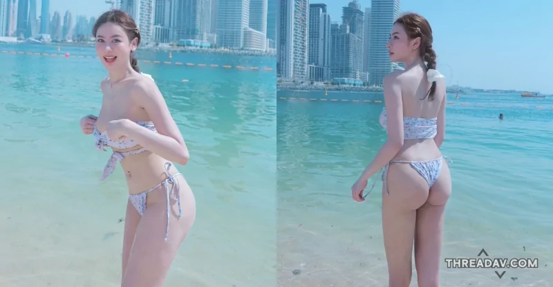 杜拜極品妹Vicky Chen比基尼玩水！絕世屁屁完美曬太陽！- 網路美女