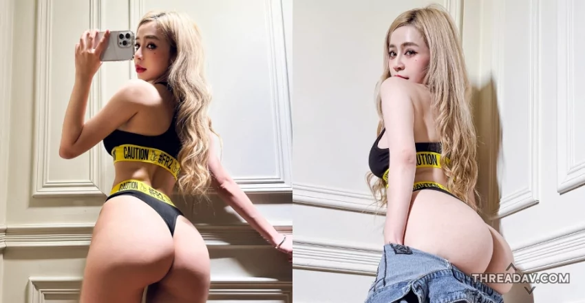 《Wendy南湘》性感金髮女孩大曬翹臀！網友驚呼：超犯規線條