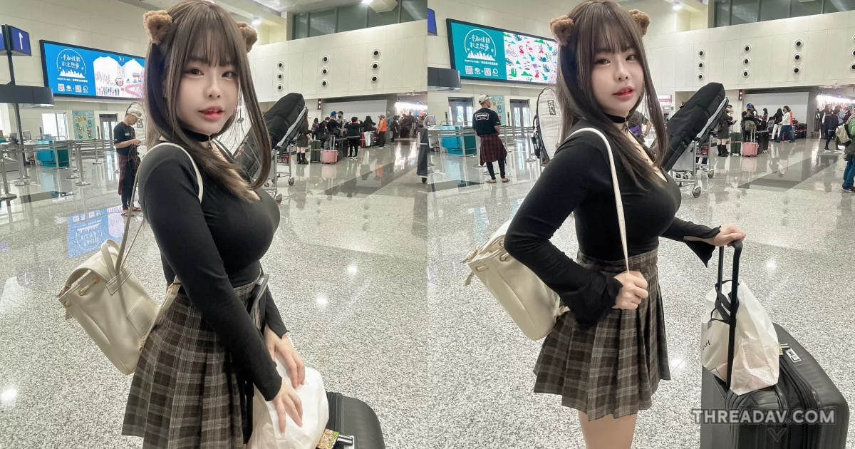 「機場巨乳短裙正妹」童顏魔鬼身材吸睛指數破表！