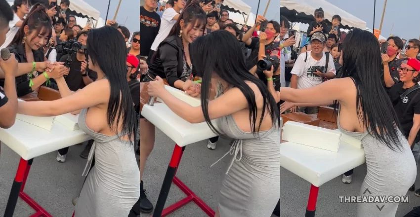 正妹展示驚人側乳壓倒對手！超大胸肌引爆現場狂熱 - 網紅美女力量秀