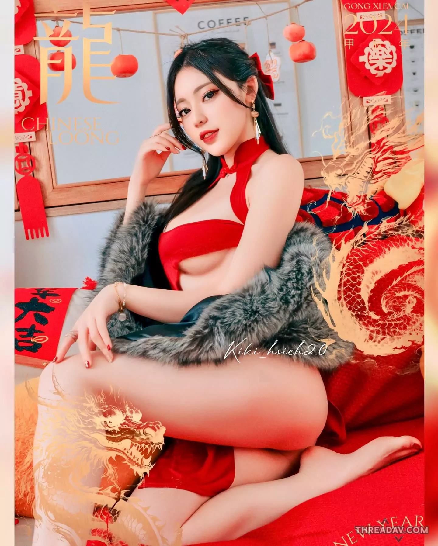 犯規年夜飯！「謝立琪 Kiki」火辣旗袍白嫩美體大公開，加菜加辣必備！ - 網路美女