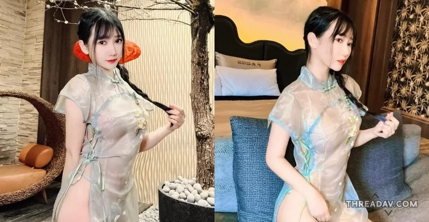 火辣透視！清純女神Yvie又又今日變身性感尤物，旗袍秀曲線引網友熱議