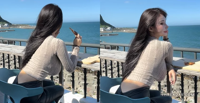 海濱咖啡廳驚見巨乳妹胸前「好大一袋」，乳浪比海浪還洶湧！