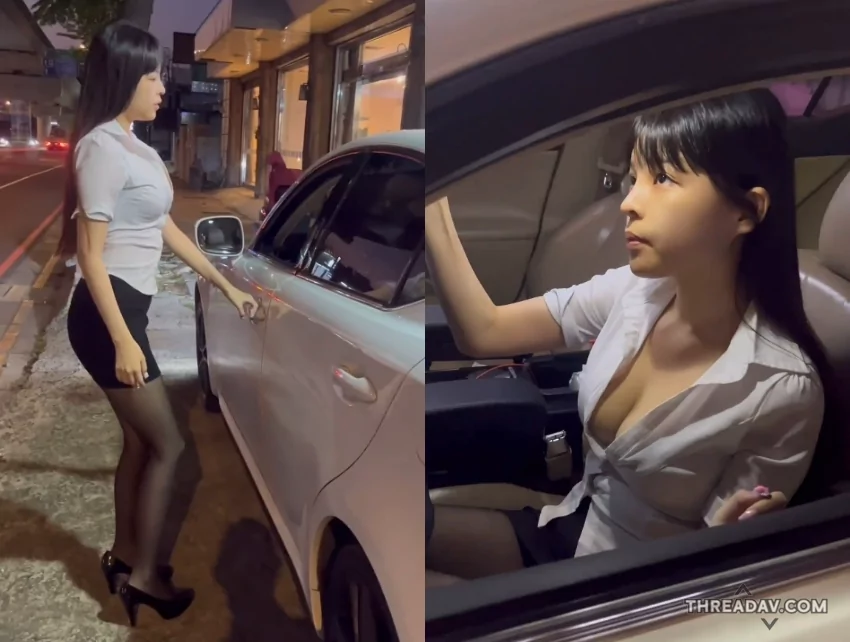 中古車業務必看！神秘美女黑絲襪美腿催買氣，快來入主不讓她失望