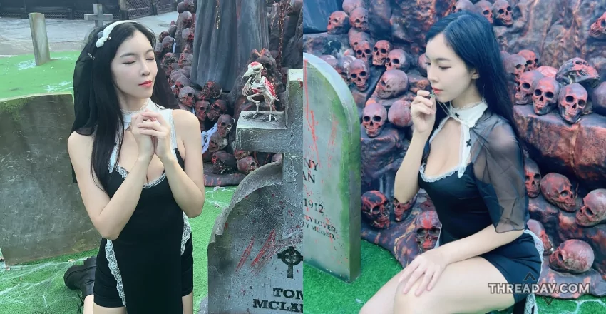 性感修女「羅莉Rolly」祈禱中夾住十字架，深溝曝光！- 網路美女
