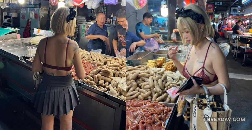 【爆笑影片】巨乳妹穿內衣採買烤肉食材！老闆尷尬狀況曝光