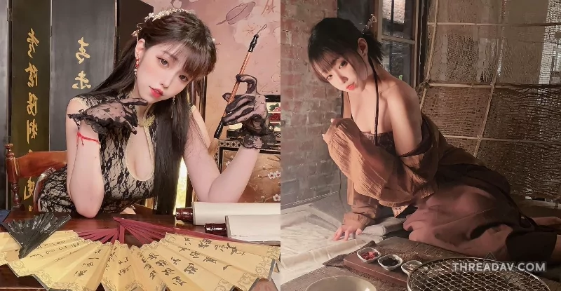 性感旗袍妹「米亞亞」展現古色女人香，「爆乳書寫」誘人目光！ - 網路美女必看