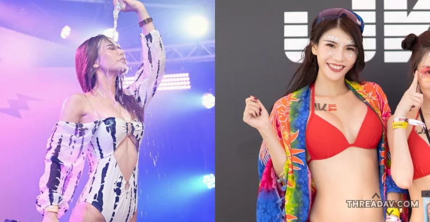 網路美女「菁菁Jillian」舞台狂野濕身秀，性感畫面引爆話題！