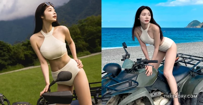 陽光女神凱西馬鈴薯騎沙灘車大露腹肌，海陸通殺超養眼！