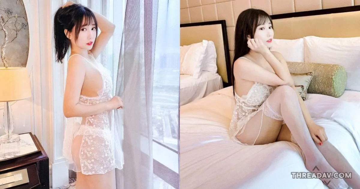 清純正妹換上情趣蕾絲睡衣！窗邊曼妙胴體迷人網美