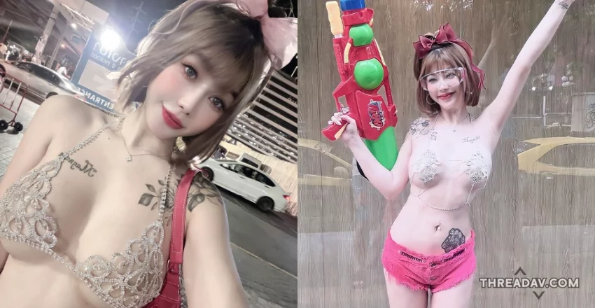 「張嘻嘻」在泰國潑水節大膽亮相，吸引眾人狂射：網美現場實況