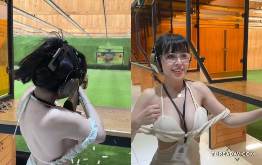 木瓜姐姐「Mandi香菱」射擊驚人！巨乳狂震超強後座力曝光