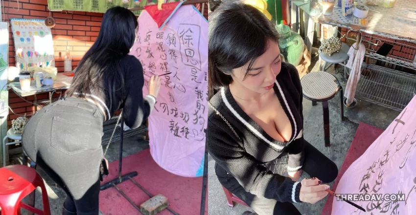 【必看】長腿姐姐「羅莉Rolly」噘臀寫天燈，祈願神效大公開！