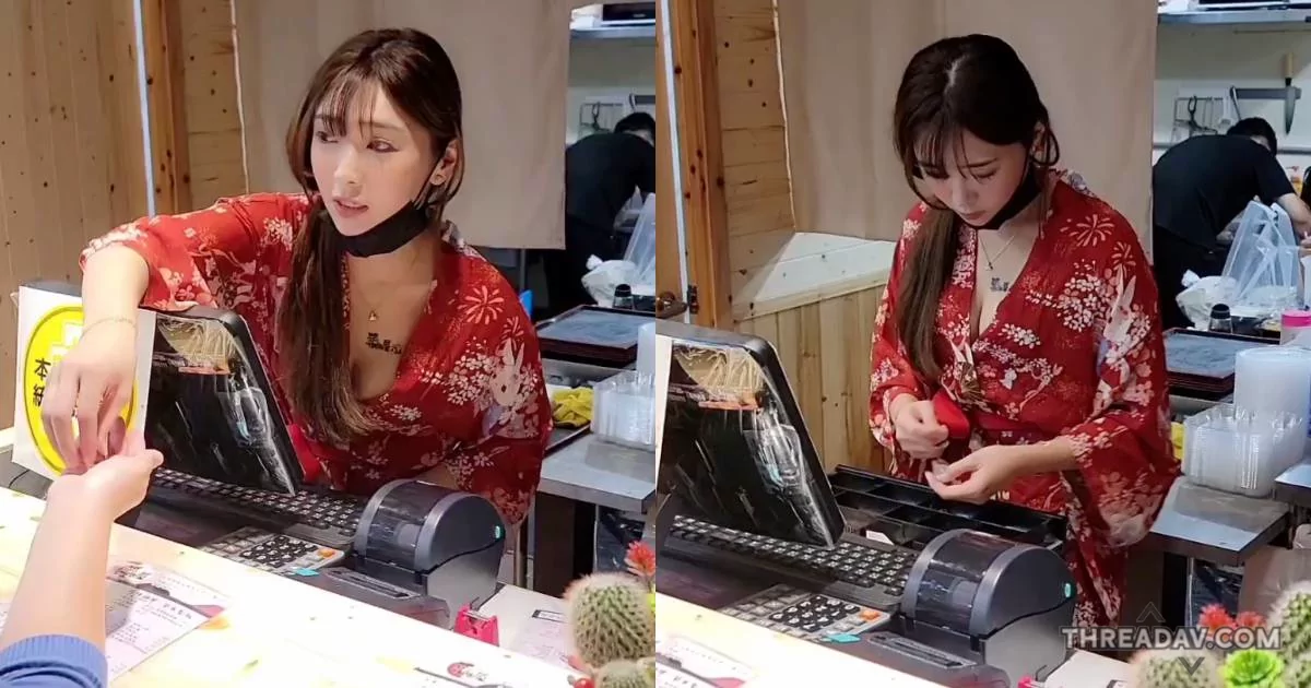 日式餐飲正妹老闆娘「糖糖」，為您穿上爆乳和風浴衣，等您來點餐！ - 網路美女