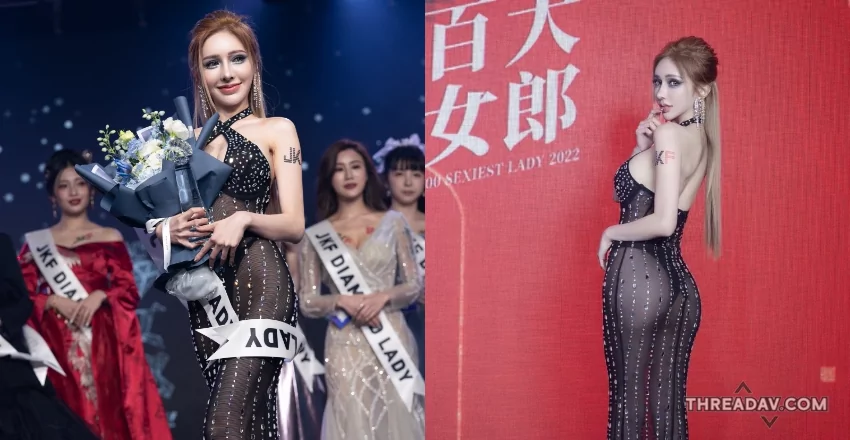 火辣人間芭比「雲嫣」超猛透視禮服現身百大女郎頒獎典禮，網友全看傻眼！