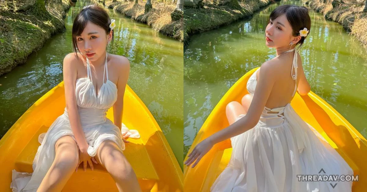 泰國爆乳正妹「念念」辣穿裸背洋裝劃船！粉絲驚呼：美呆了