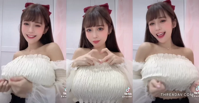 Anxi巨乳小隻馬甜笑大跳「捧奶舞」，絕對真實無假！