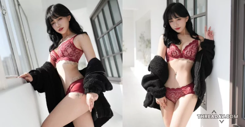 迎春正妹Dory展現火辣曲線，換上紅內衣散發女人魅力！