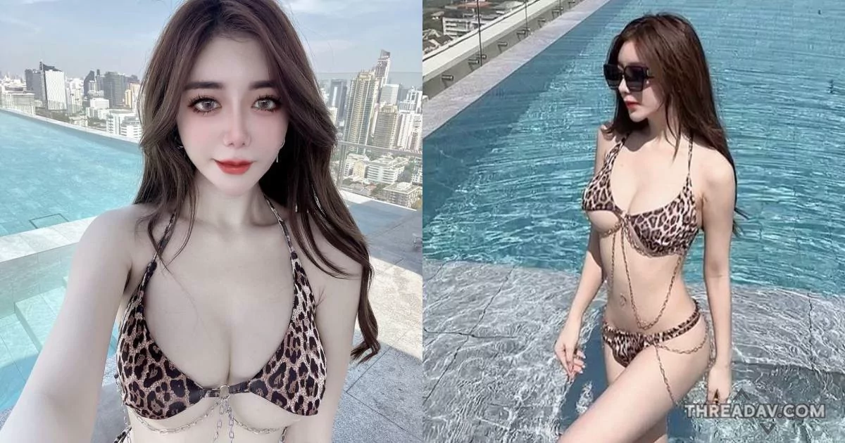 「樂樂」比基尼大秀美乳長腿！曼谷泳池爆紅照，布料少到藏不住！