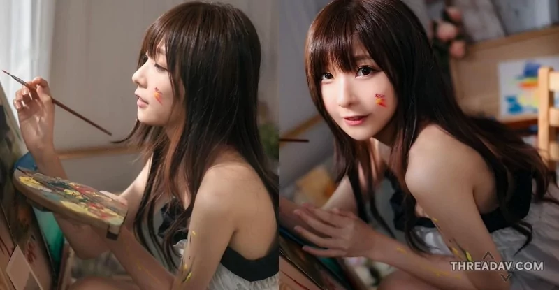 迷人「大眼小畫家」：靦腆笑顏與絕美側臉，粉絲一見鍾情！ - 網路美女