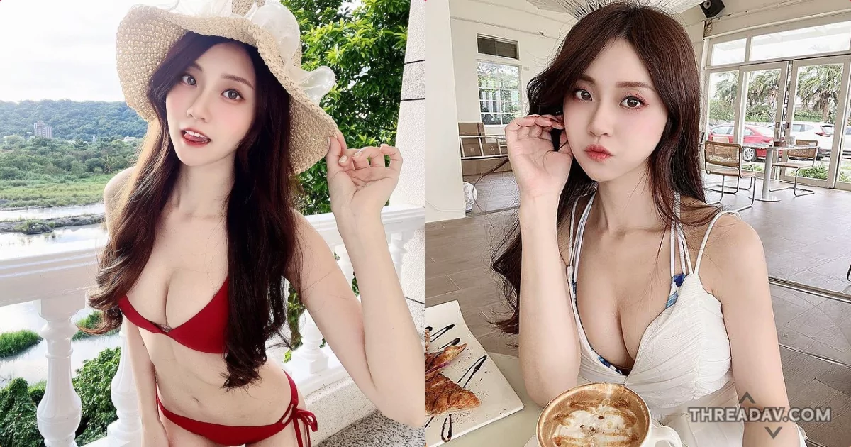 MiMi 佳佳兒深V小洋裝爆乳下午茶，美乳好飽滿！網路美女必看！