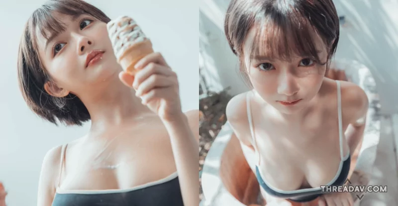 「史庫水少女」泡湯舔冰淇淋，上帝透視角「渾圓雙球」造福人心！ - 最新網路美女熱門話題