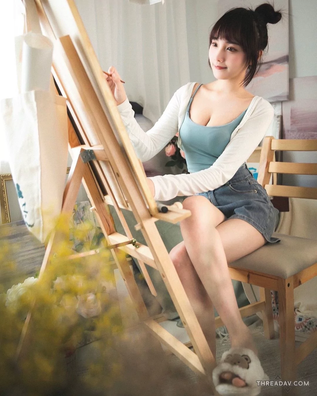 氣質藝術家「雪甯」描繪笑顏，展現超甜力，「姣好美體」讓你一眼就陶醉 - 網路美女