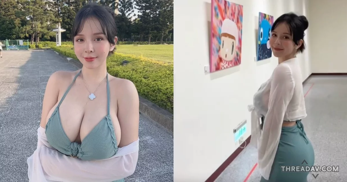 「Mandi香菱」驚艷中正紀念堂！低胸小洋裝展現完美曲線