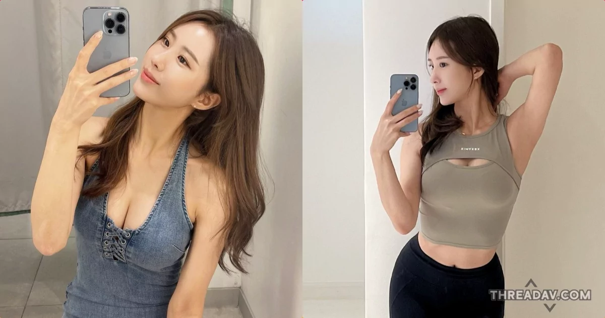 長髮美女牛仔緊身裝自拍，姿勢誘人超吸睛！