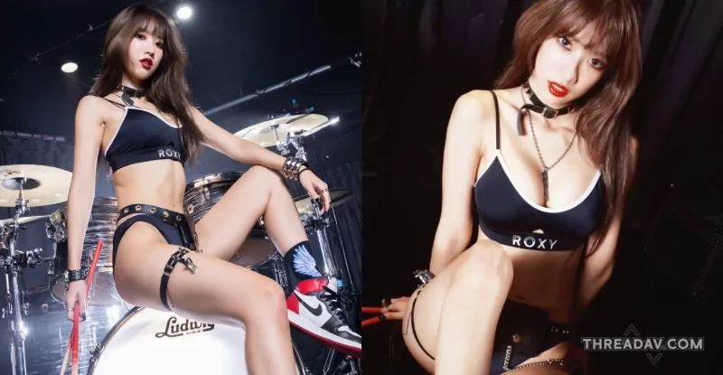 「火辣鼓手」爆乳演奏狂熱，飽滿雙峰震撼全場 - 網路美女
