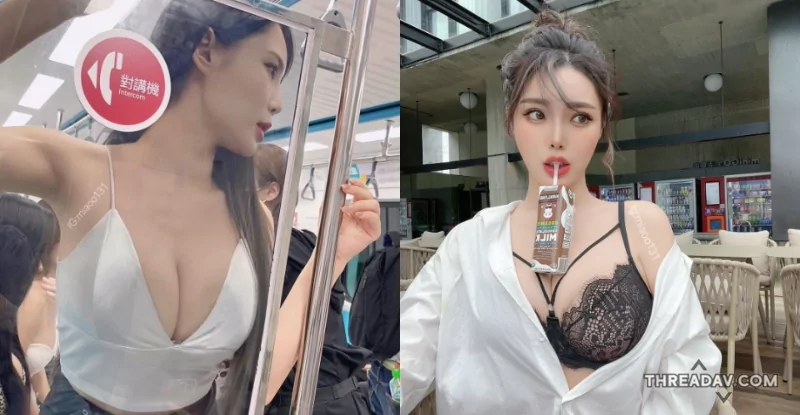 【爆裂片】靠近就能看到「奶貼玻璃」！肝連妹在捷運上的驚人表現！