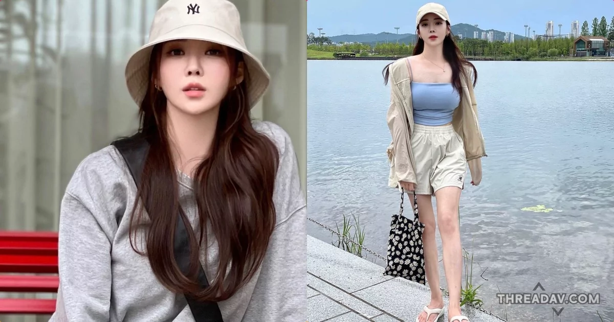 湖畔美景中的絕美長腿：九頭身正妹曲線撩人心弦！