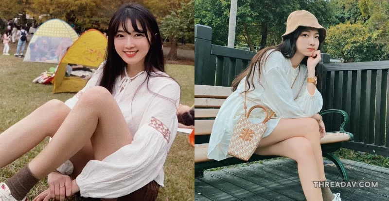 「清新女孩甜笑翹腳，神錯位讓粉絲好奇：「妳手拿什麼？」- 網路美女引發熱議」