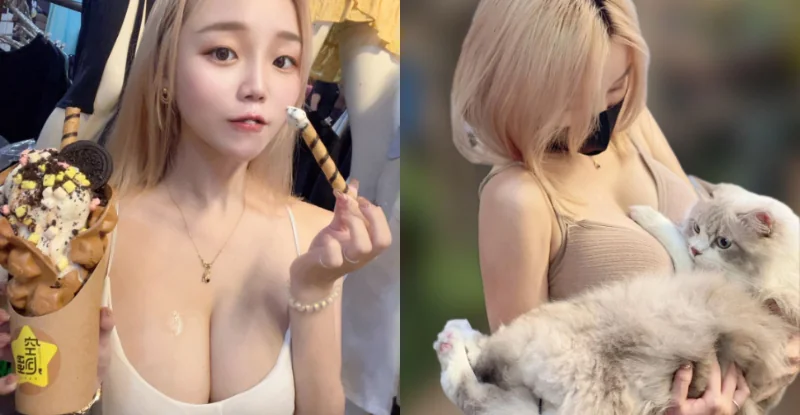 夜市猛乳正妹冰淇淋意外，現場狂搶！